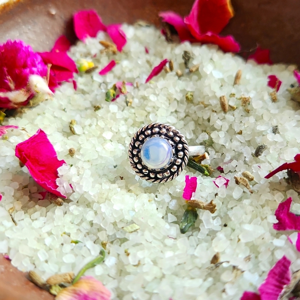 Opalite Sterling Silver Plated Ring - image 1